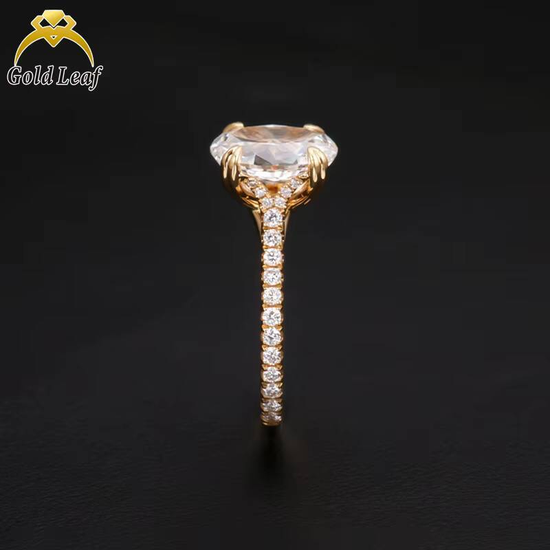 Goldleaf Custom Jewelry 18K Gold LGl Oval Cut VVS Lab Grown Diamond Engagement Ring Luxury Woman Diamond Ring Gold Wedding Ring