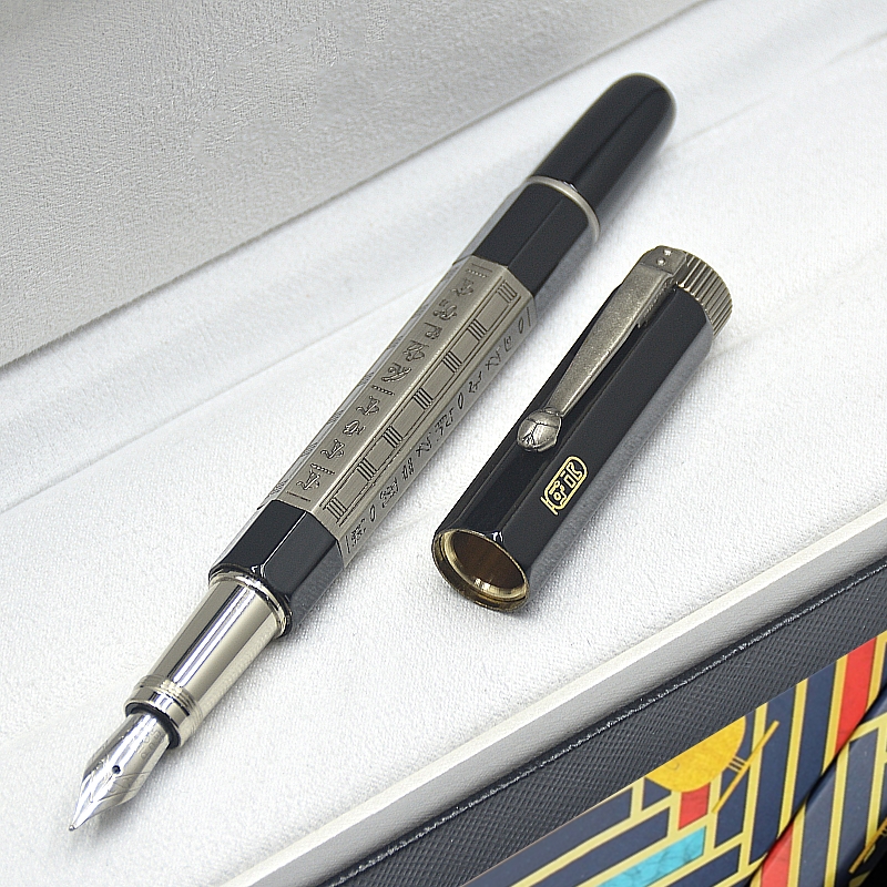 Retro Inheritance Series Egyptian Style Rollerball Pen Unique Metal Carving Office School Writing Ballpoint Pen With Serial NumberQ - view 5