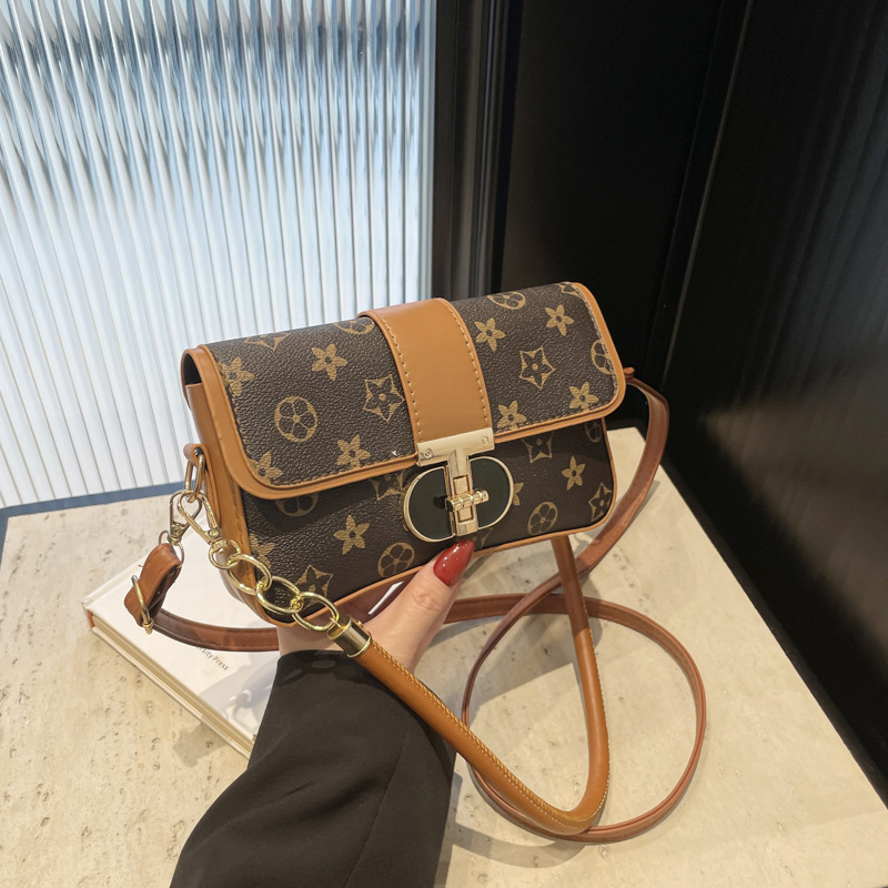 High quality new minimalist design women versatile square bag trendy fashion printed commuting shoulder bag crossbody bag