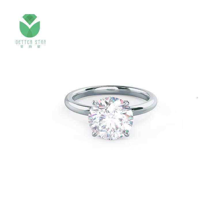 Betterstar IGI GIA Certified Lab Grown Created Diamond Jewelry 18k Solid Gold White Gold Rings Round Brilliant Cut Diamond Ring