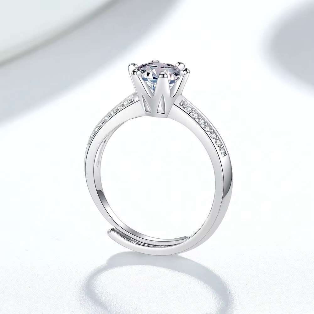 Wholesale Custom GRA VVS Moissanite S925 925 Sterling Silver Anneaux Anel Anillo Fashion Jewelry Finger Ring for Women Lady
