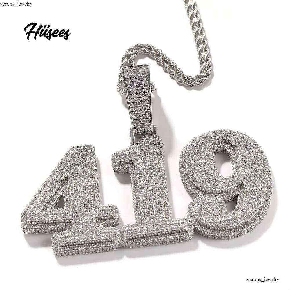 Ice out VVS Moissanite Iced Out Big Brass Name Personalized 18k Gold Plated Custom Jewelry Diy Pendant Necklace