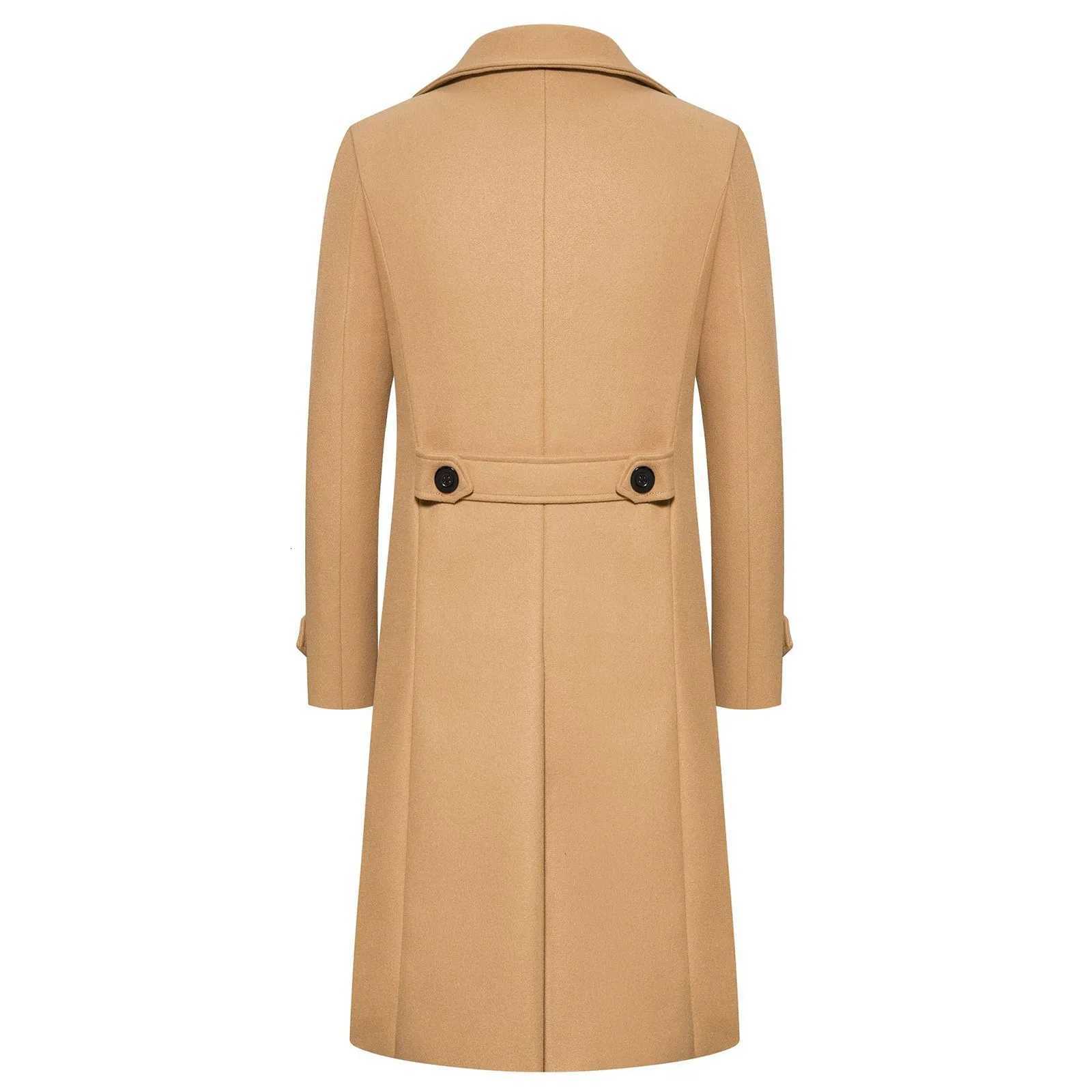 Unisex Long Wool Coat Trend Fashion Double-Breasted Elegant Windbreaker Woolen Jackets Autumn Daily Classic All-Match Slim CoatT251125