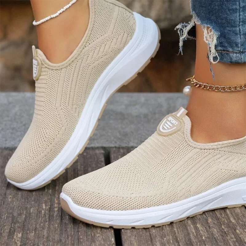 Women's Casual Shoes New Style Summer Mesh Breathable Large Soft Sole Non-slip Lightweight Comfortable Woman Heeled Slippers ddmykukumalu