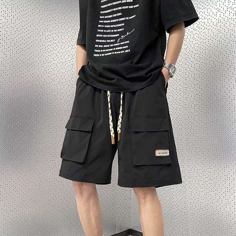 Men's workwear shorts for spring summer 2025 trendy brand loose mountain style sports and leisure men's five inch mid length pants trend
