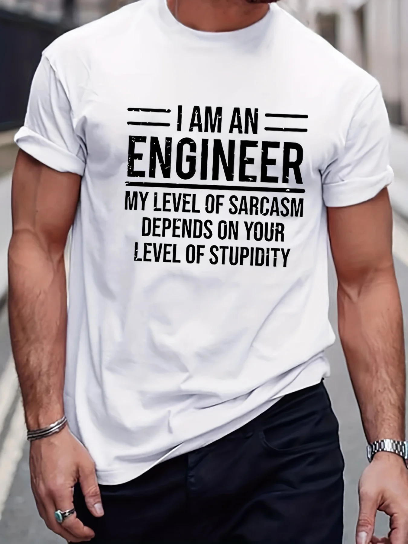 Interesting engineer slogan pattern printing mens oversized T-shirt graphic T-shirt summer dress 100% pure cotton mens fashion trend 250423