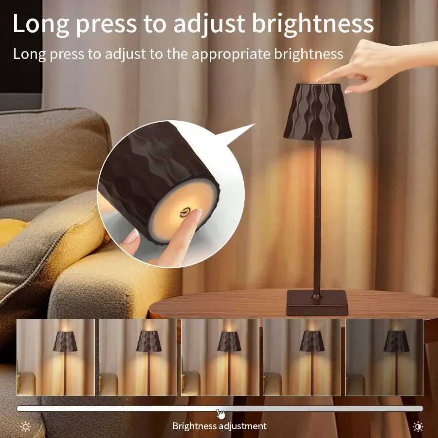 3 Colors Reading Lamp Retro Led Table Lamp Dimmable Rechargeable Night Light for Desktop Bar Bedroom Decor Ambinet LightingM251125