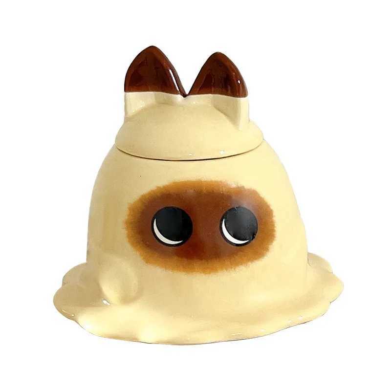 Cup Cartoon Cute Spoon With Lid Creative Large Capacity Water Cup WomenS Cup Funny Couple Coffee Cup Ceramic Cup Mug Y251125