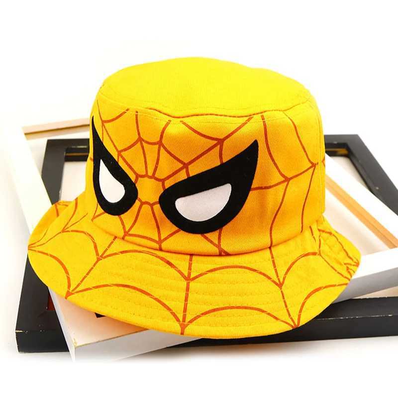 Disney cartoon Spider Man boy and girl bucket hat autumn baby fisherman hat red blue children Panama children cotton sun hat 3-8YXJ250425