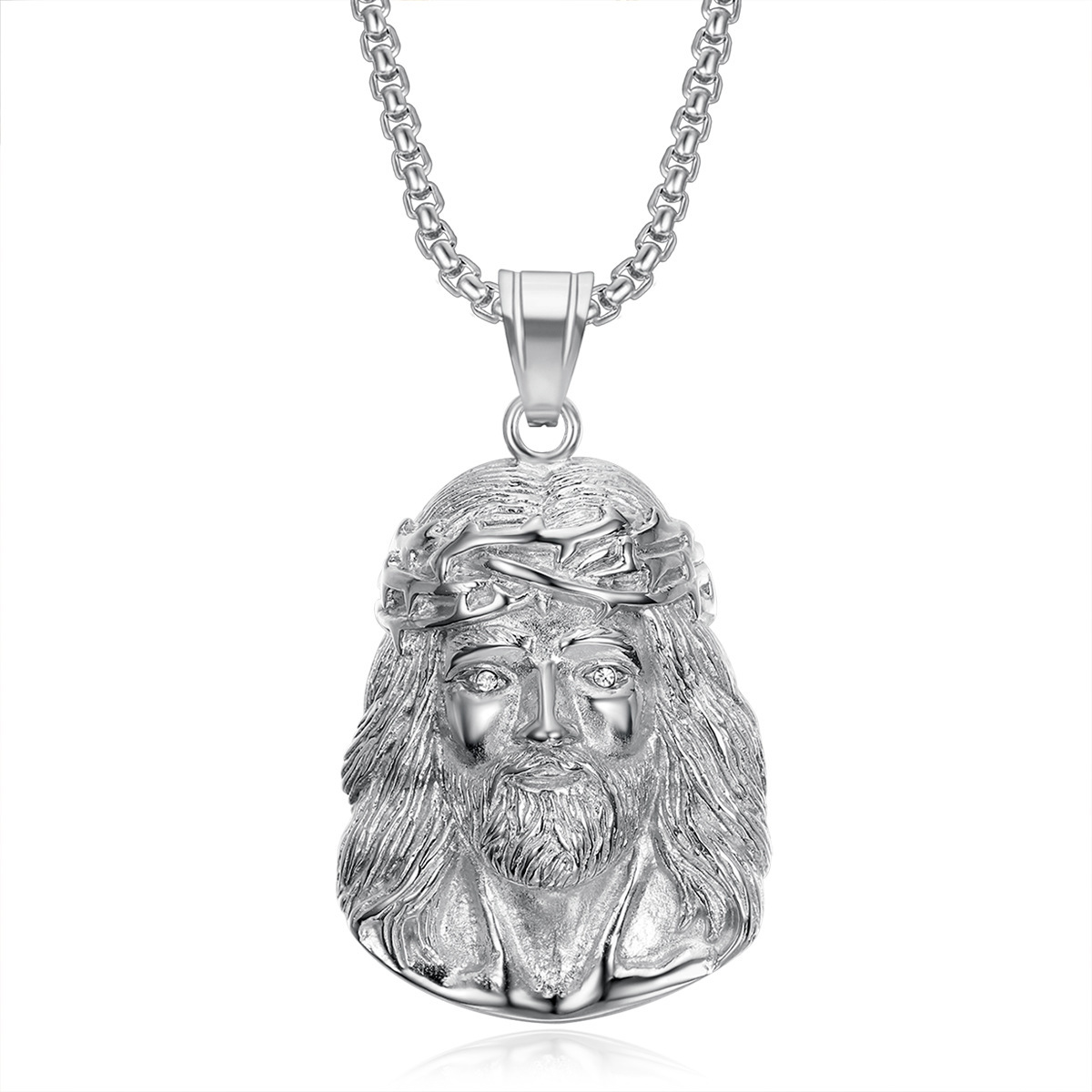 Christian Jesus Portrait Pendant Necklace for Men and Women Catholic Cross Amulet Prayer Jewelry designer necklace for jewelry men necklace designer f - view 5
