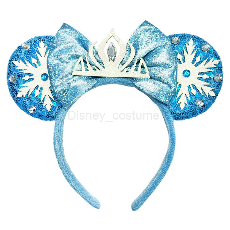 Disney Latest Mickey Mouse Ear Headband Cartoon Glitter 5 Bow Headband Girl Festival DIY Hair Accessories X250425