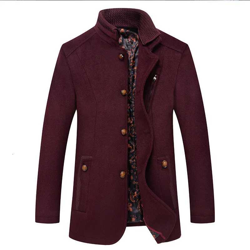 New Winter Men Stand-up Collar Woollen Trench Coats Male Business Casual Cashmere Blazers Jackets Overcoats Quality Suits CoatsT251125