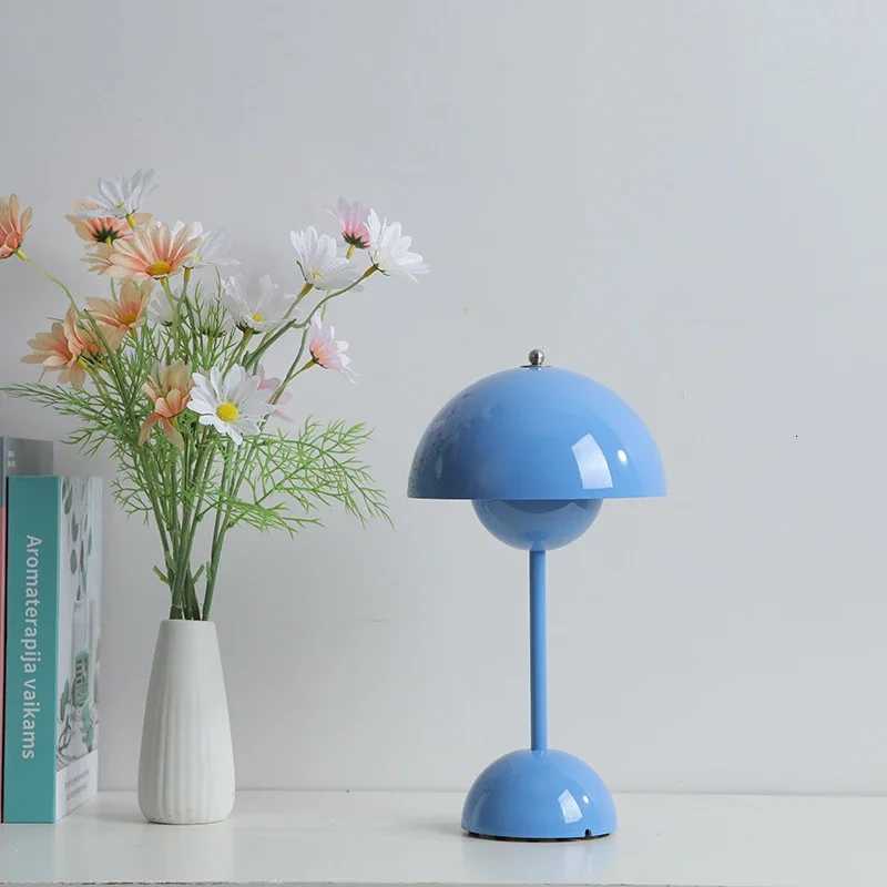 Danish rechargeable flower bud table lamp creamy style girl bedroom light luxury bedside light night light decoration lampM251125