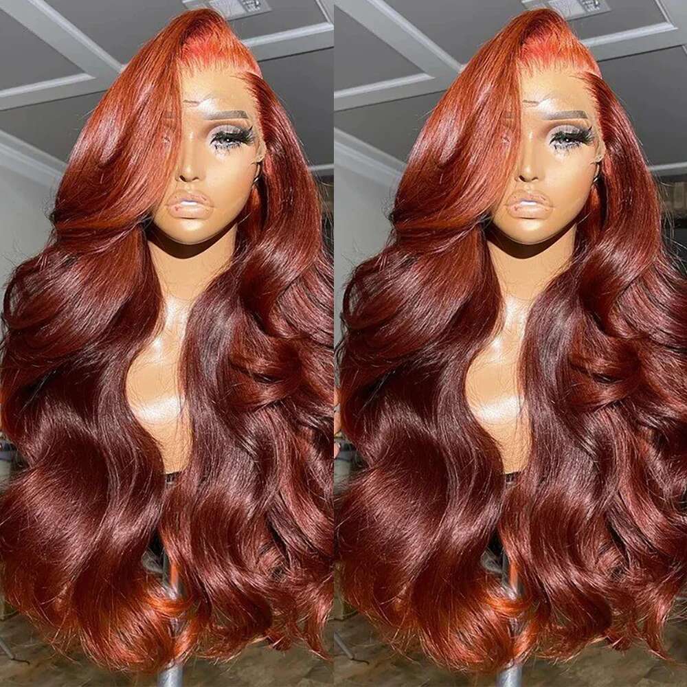 4X4 5X5 Reddish Brown 13X6 Frontal 30 40 Inch Body Wave Human Hair Wigs 13X4 Hd Lace Front Wig For Women Pre Plucked