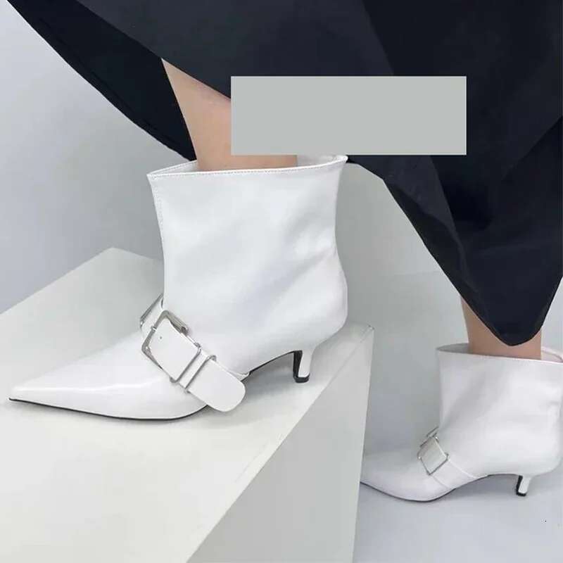 Pointed Toe Women Ankle Designer Fashion Heels Shoes New Sexy Gladiator Boots Pumps Goth Femme Zapatos