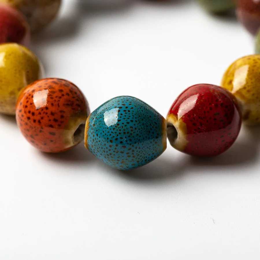 Colorful Ceramic beads bracelets hand made DIY Artware Retro bracelet Jewelery FY361 J251125