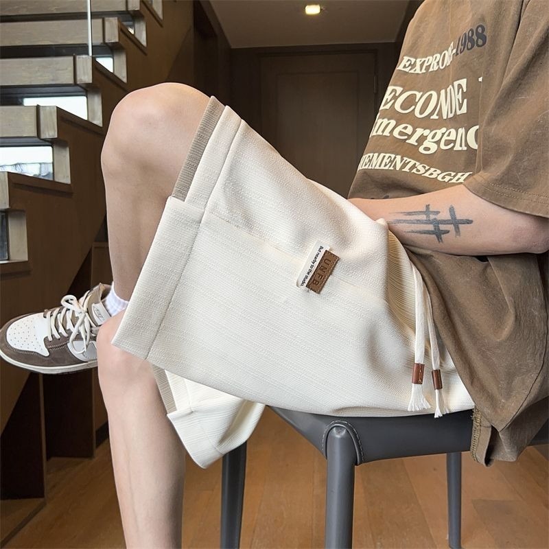 Summer breathable fabric fake two-piece five quarter pants simple casual versatile loose shorts men's trend