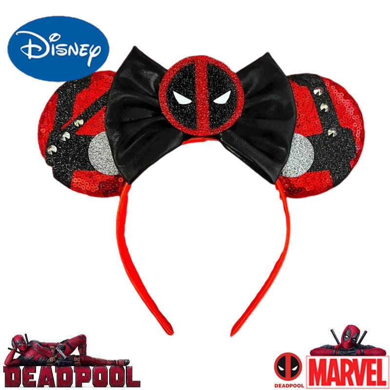 Disney Dead Pool Girl Headband Anti Hero Wade Winston Wilson Hair Accessories Female Marvel Ears Hair Childrens Day Gift X250425
