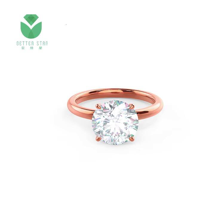 Betterstar IGI GIA Certified Lab Grown Created Diamond Jewelry 18k Solid Gold White Gold Rings Round Brilliant Cut Diamond Ring