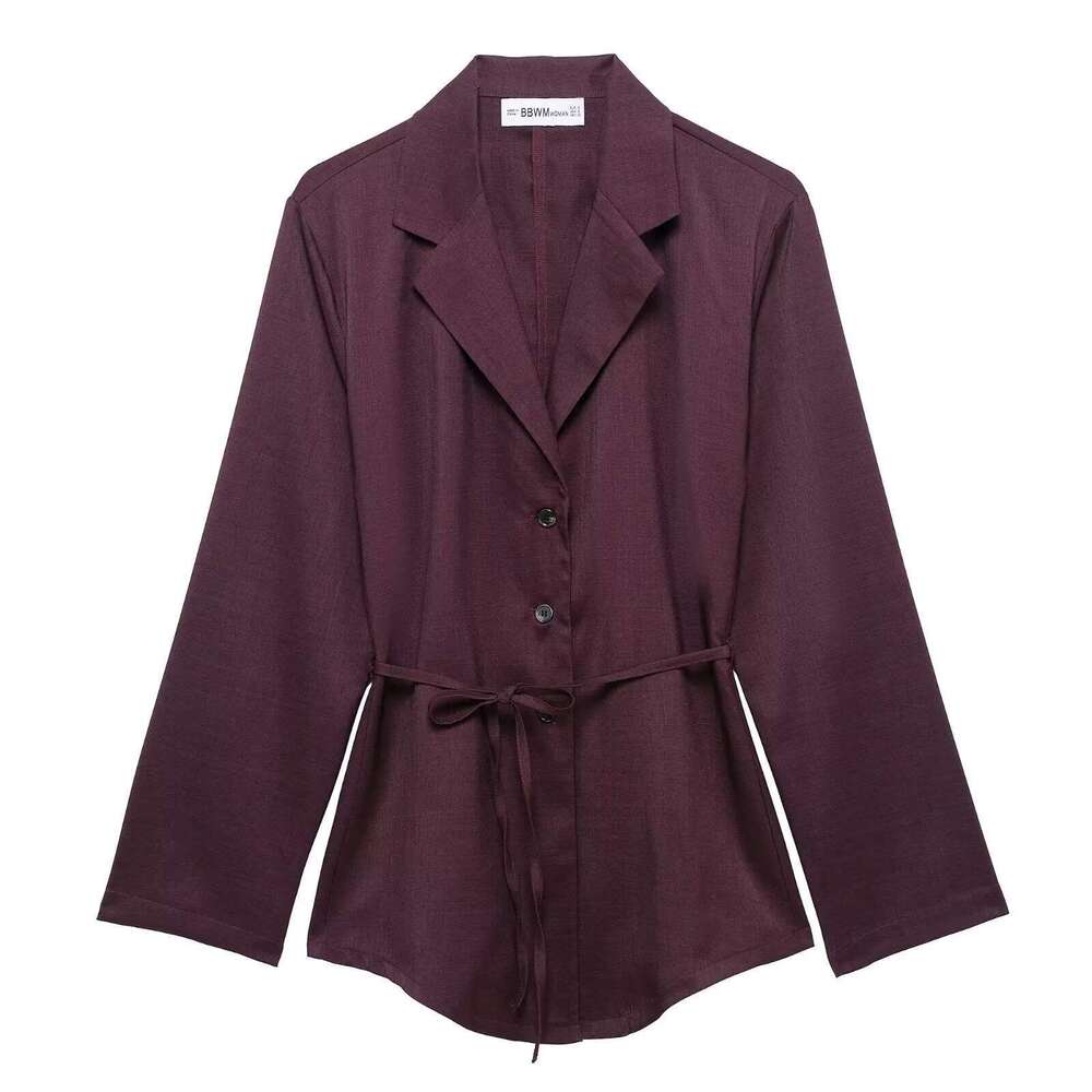 Hipseam Suit Pants Spring 2 Piece Women Belt Button Loose Casual Blazer Wide Leg Pleated Trousers Female Set