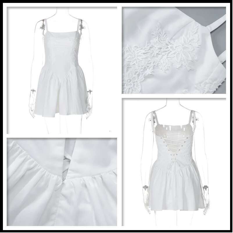Dongdumaoyi Townlike Bandage Waist Wrap A Line Dress Women Spaghetti Strap Mini Summer Backless Nightclub Sexy Party Dresses