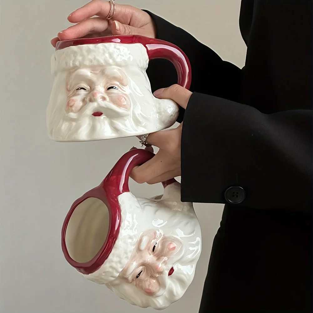 Santa Mug 500ml Insulated Cup for Coffee Soup 3D Santa Design Hand Wash Only Perfect Christmas Gift Y251125