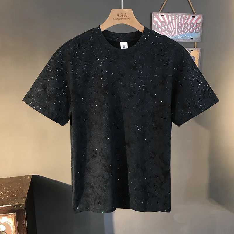 Retro luxury short sleeved T-shirt mens fashion brand personalized design 2025 new round neck half sleeved trendy clothing W250425