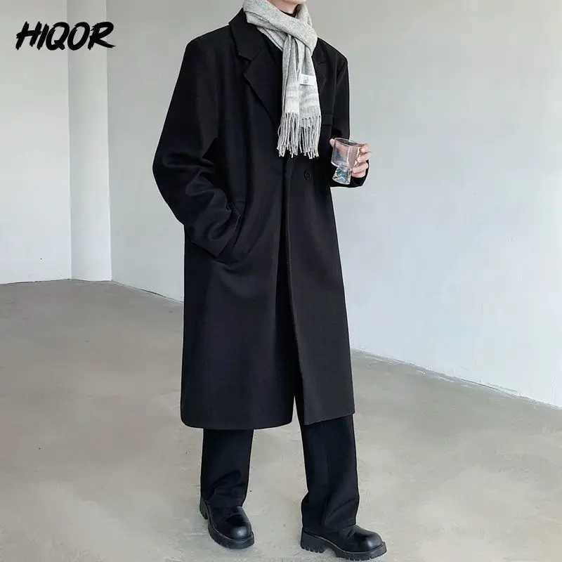 Autumn Winter Loose Fit Casual Jacket for Men Stand Collar Korean Style Mens Long Overcoat Knee-Length Fashionable Woolen CoatsT251125