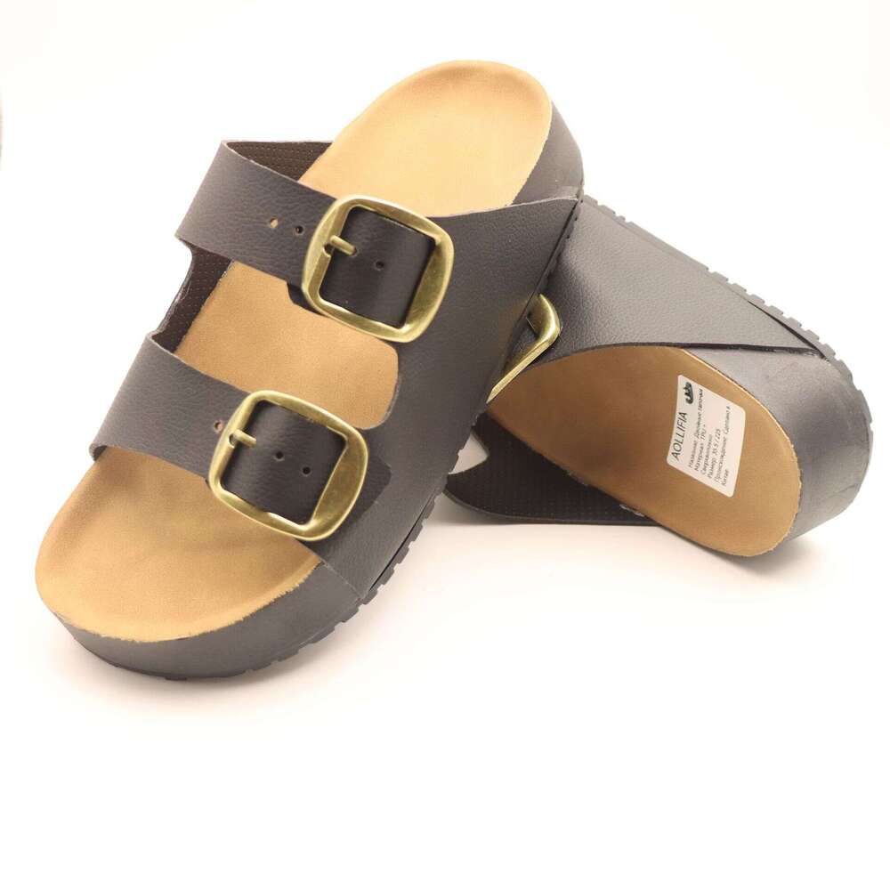 Same thick soled height increasing slippers, women's sandals, casual outings, beach shoes, slippers for outdoor wear