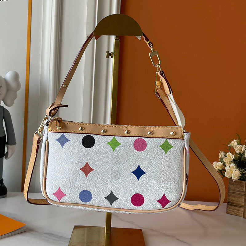 designer bags shoulder leather takashi murakami handbag baguette canvas women colorful bag fashion composite lady beach clutch tote woman bag purse wallets GNKX