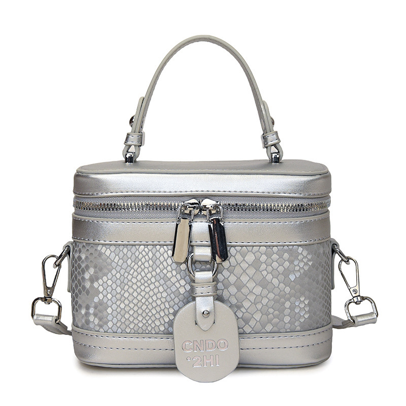 New Free Delivery Designer Shoes By 2025 High End Box Handbag With Women's Western Style Trendy Glitter Splicing Single Shoulder Versatile Crossb