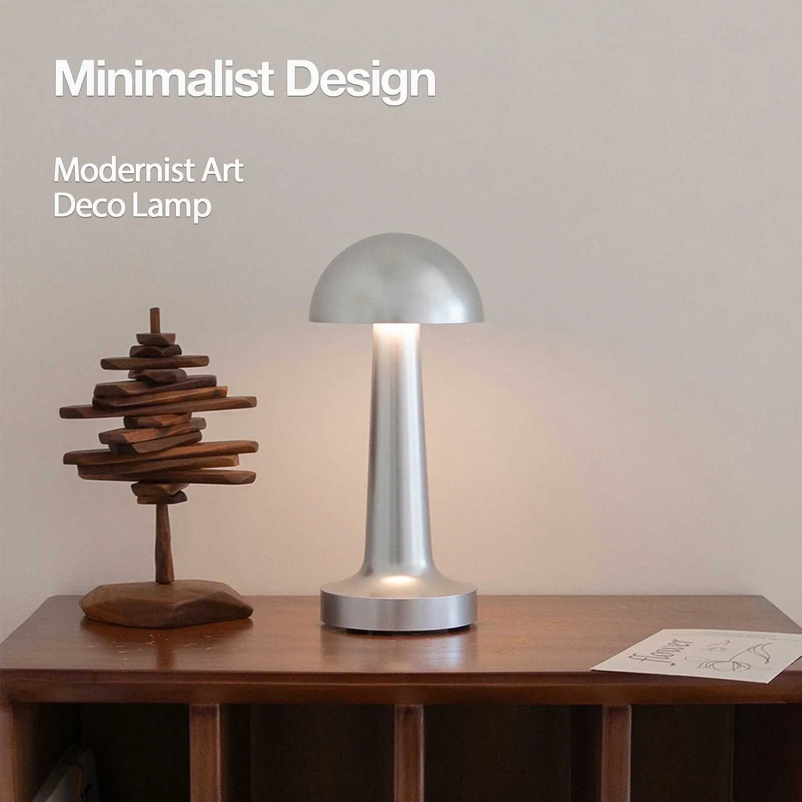 GGbingo 1200mAh 3 Colors LED Table Lamp Modernist Art Deco Lamp Touch Control Chargeable LED Desk Lamp Suitable for Home DecorM251125