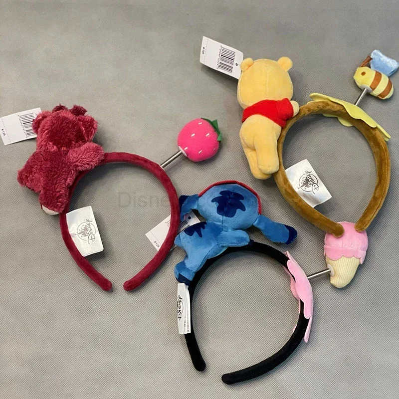 Disney Doll Hairband Sewing Loso Little Bear Cartoon 3D Doll Headwear Plush Face Wash Hairband Girl Surprise Gift X250425