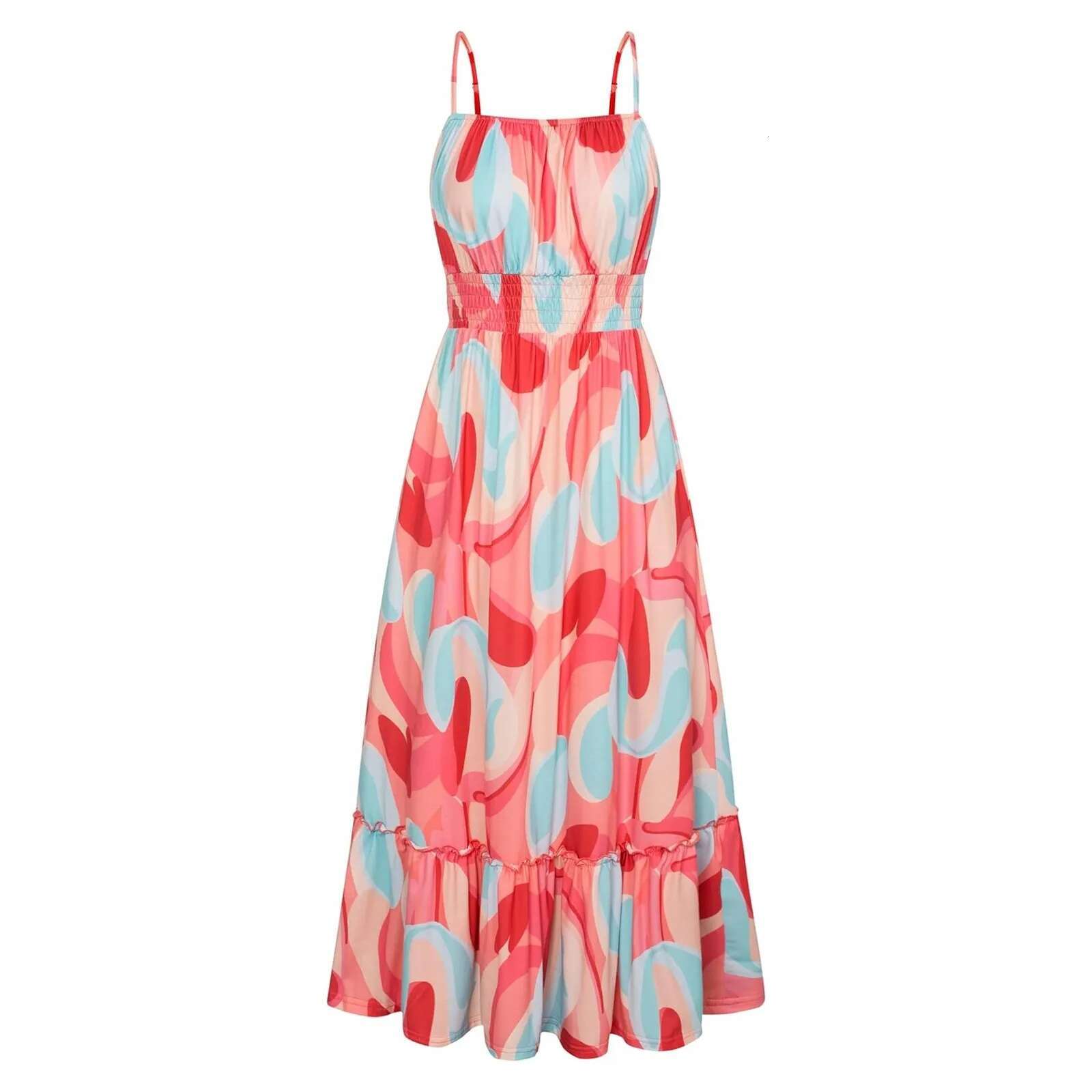 Dongdumaoyi Summer Beach Sleeveless Backless Maxi Dress Woman Bohemian Floral Print Strap Slip Long Dresses For Women Casual Robe