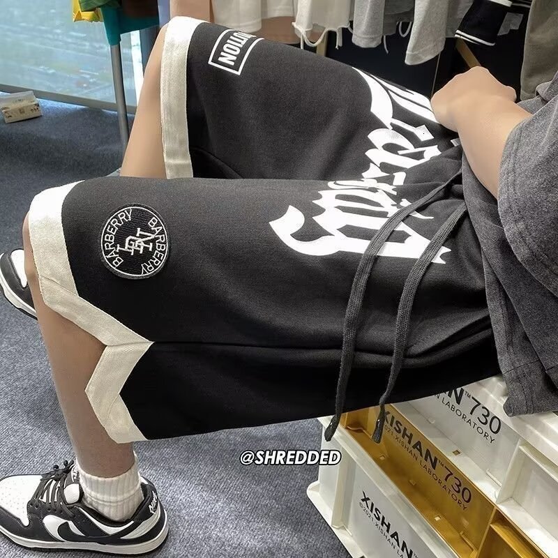 High Street American Shorts Men's Summer Trendy Brand Sports Ball Loose Casual Large Basketball Pentagram Pants