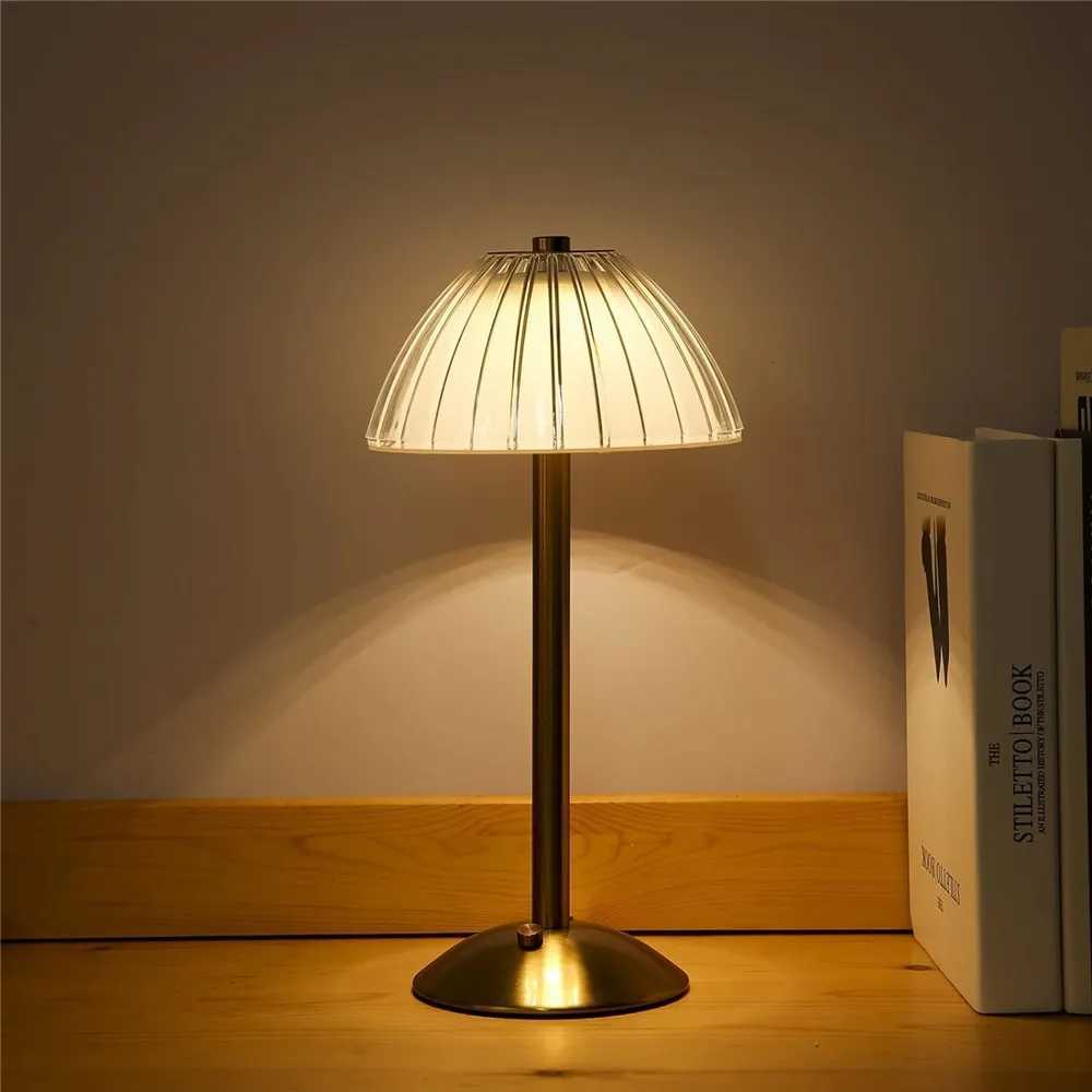 Crystal Table Lamp Trichromatic Dimming Living Room Atmosphere Lamps Eye Protection Night Light Bedroom Cordless Bedside LampsM251125