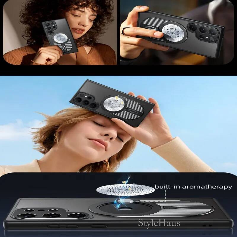 {Magnetic + aromatherapy} S25ultra/S24ultra mobile phone magnetic bracket case powerful heat dissipation long-lasting fragrance