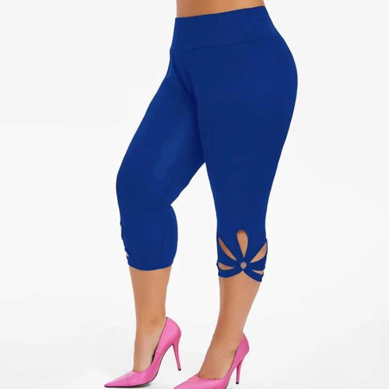 Womens plus size elastic basic leg summer elastic waist seamless casual leg shorts capri legC250425