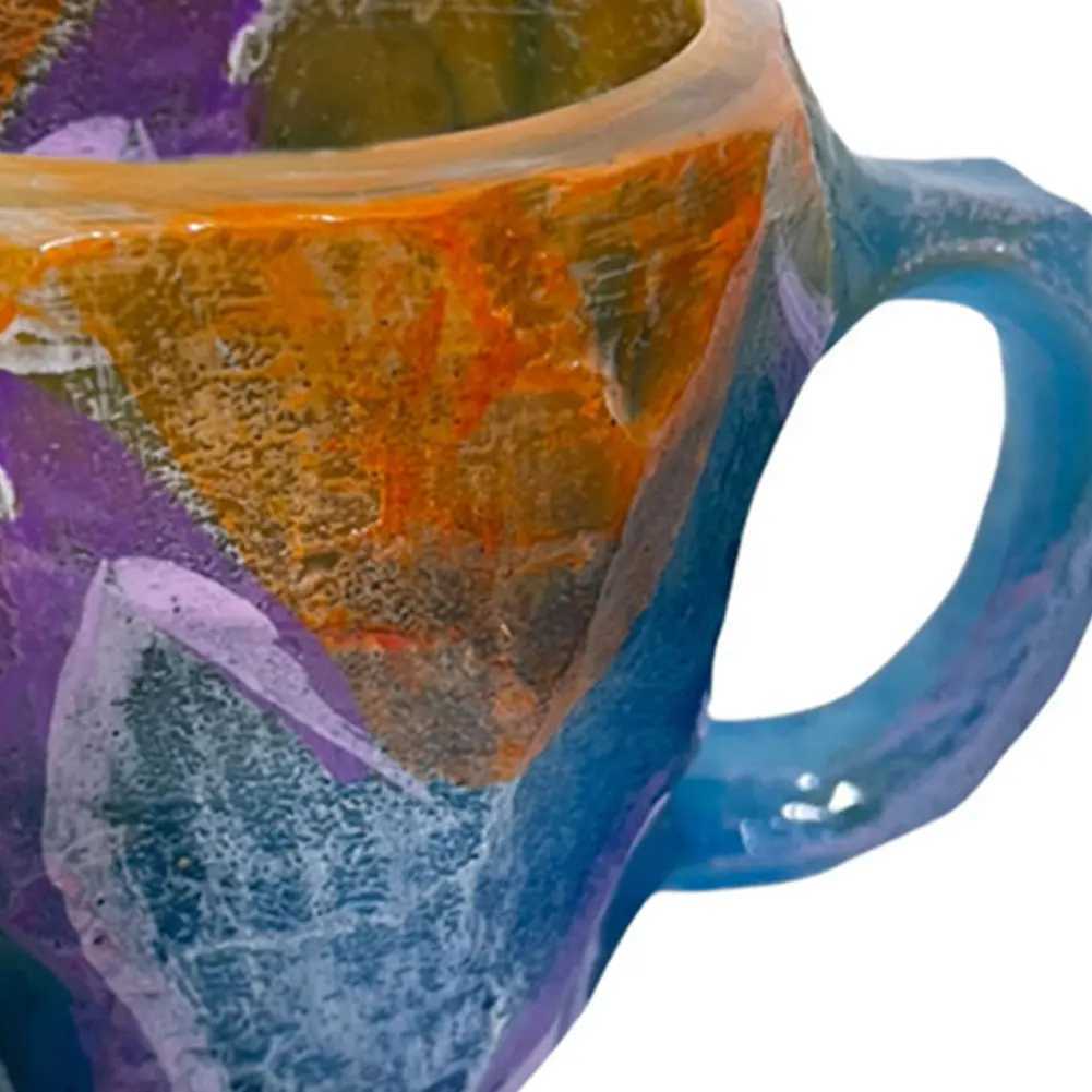 Imitation Mineral Crystal Coffee Mugs Elegant Imitation Mineral Cup Exquisite Water Cup with Handle Gift for Family Friends Y251125