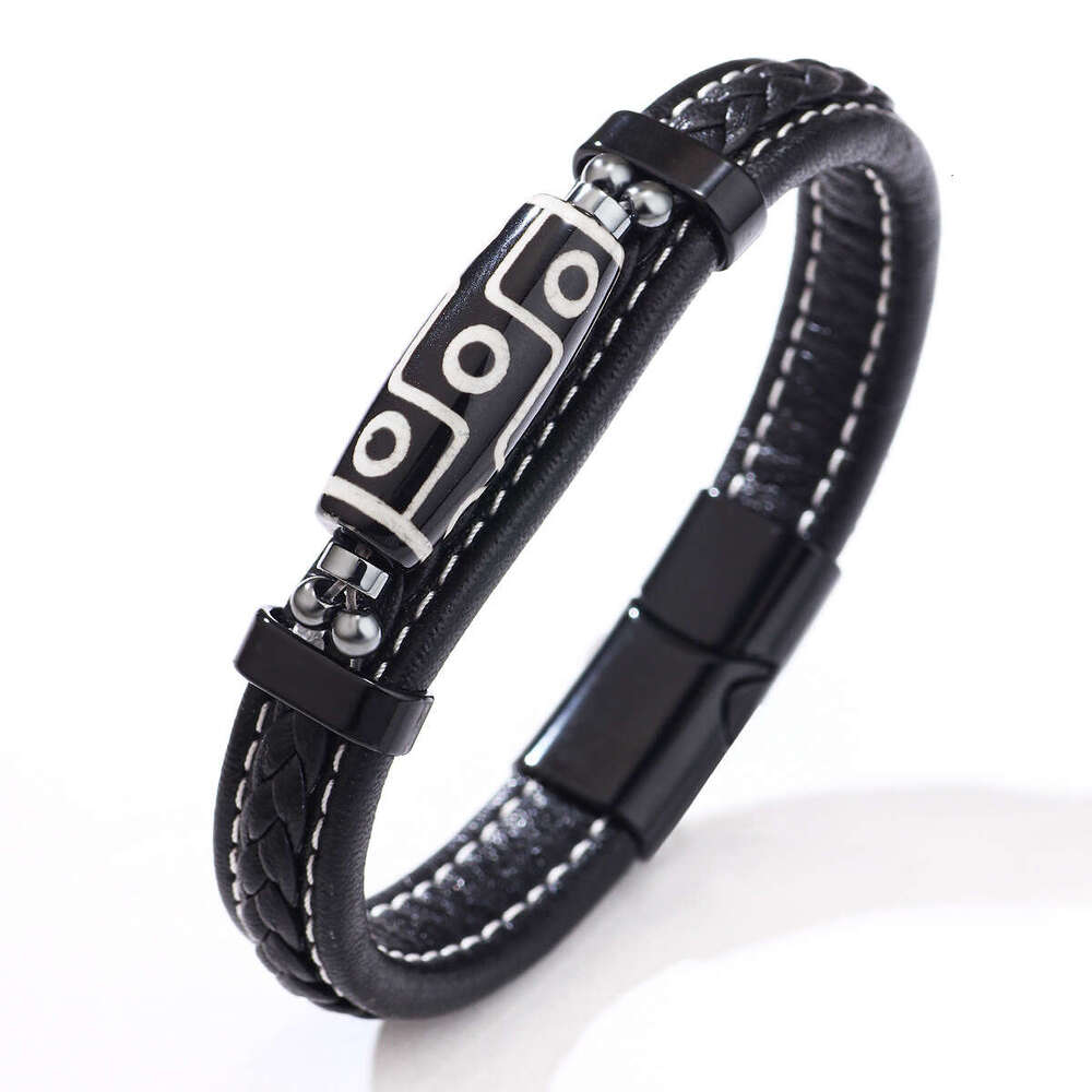 National Style Fashion Men's Hand woven Tianzhu Tibetan Leather Bracelet
