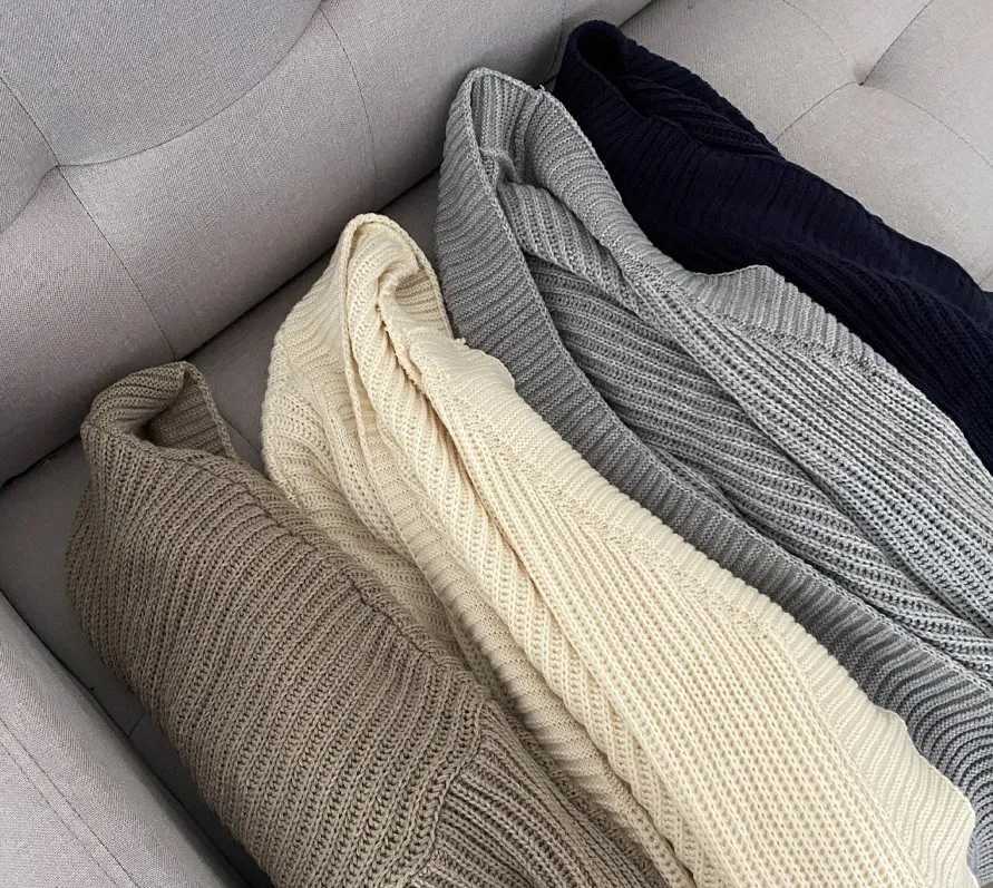 Slouchy Cardigan Knitted Drop Shoulder Long Sleeve Ribbed Open Front Sweater Jacket Women Teen-girl Fall Winter Basic OutfitT251125