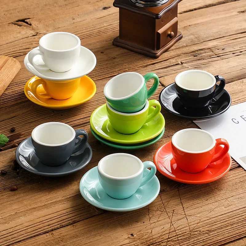 75ml Cappuccino Creative Cup Latte Art Cup Coffee Cup Dish Set European Colored Afternoon Tea Cup Water Cup Espresso Cup Y251125
