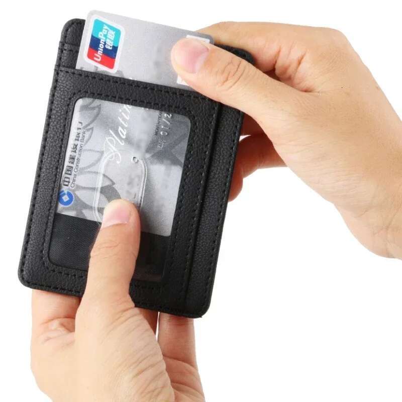 RFID Blocking Business Cover For Case Super Thin Men Leather Credit Holder Card Travel Minimalist Wallet