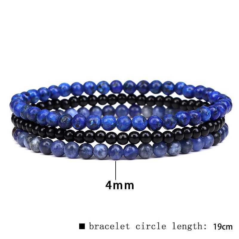 3pcs Amethysts Purple Agates Elastic Bracelets For Women Men Natural Stone Tiger Eye Black Onyx 4mm Beads Bracelet Set Jewelry J251125