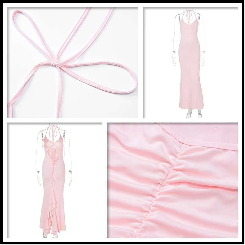 Dongdumaoyi Townlike Mermaid Slim Bodycon Dress Women Elegant Maxi Long Halter Summer Backless Nightclub Sexy Party Dresses