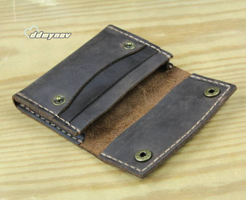 Handmade Crazy horse Genuine Leather Holder Men ID Holders Women Business Wallet Card Case Purse Bag Gift ddmynov