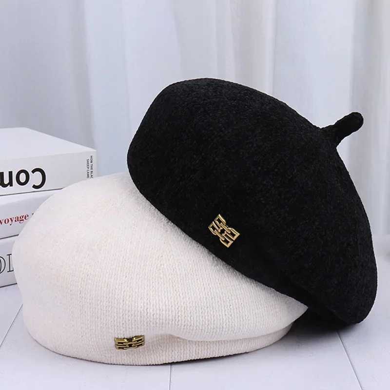 Winter berets caps for women soft and comfortable knitted warm painters hats vintage pumpkin hat lolita hat boinas para mujer J251125
