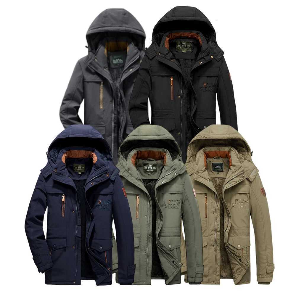 Winter Casual Vintage Warm Workwear Jacket Mens Fleece-Lined Military Parka Coat Thicken Detachable Hooded Parkas Men Overcoat X251125 - view 7