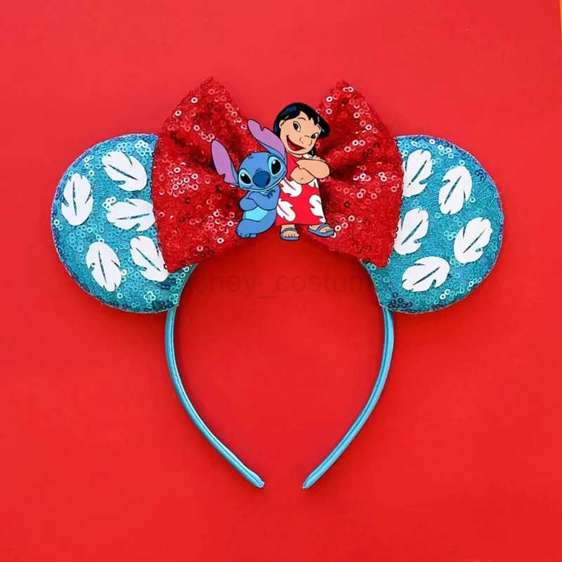 Disney Mickey Mouse Earbands Headbands Womens Childrens Party Hair Accessories Lilo Stitching Girls Headbands Shining Bow Hair X250425