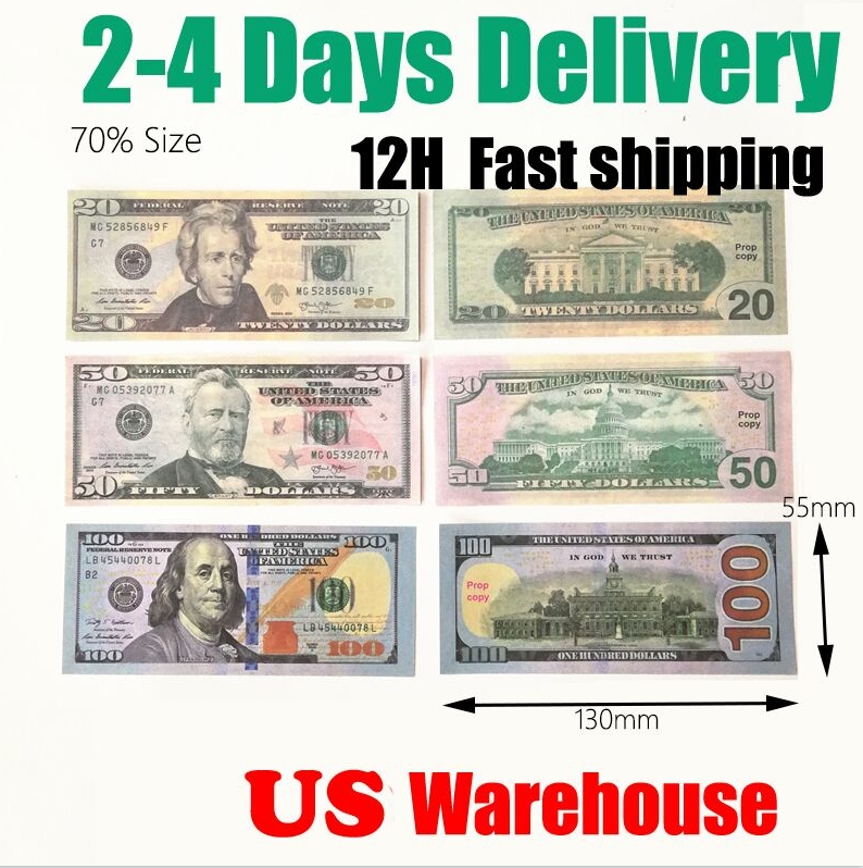 Festive Party Supplies Party Supplies Fake Money Banknote 20 50 100 Dollar Realistic Toy Bar Prop Money for Movie Music Video, Develops Early Math Skills 130*55mm 70%
